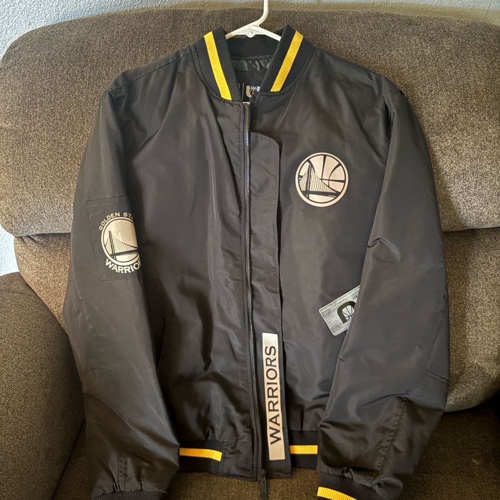 Golden State Warriors Black Bomber Jacket